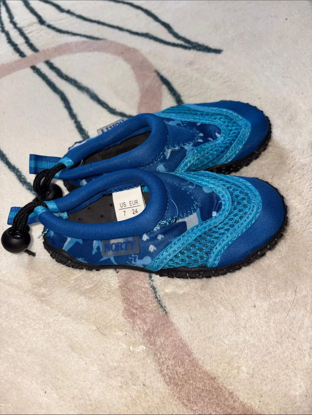 Kids Blue Slip-On Water Shoes for Swim & Play 7c